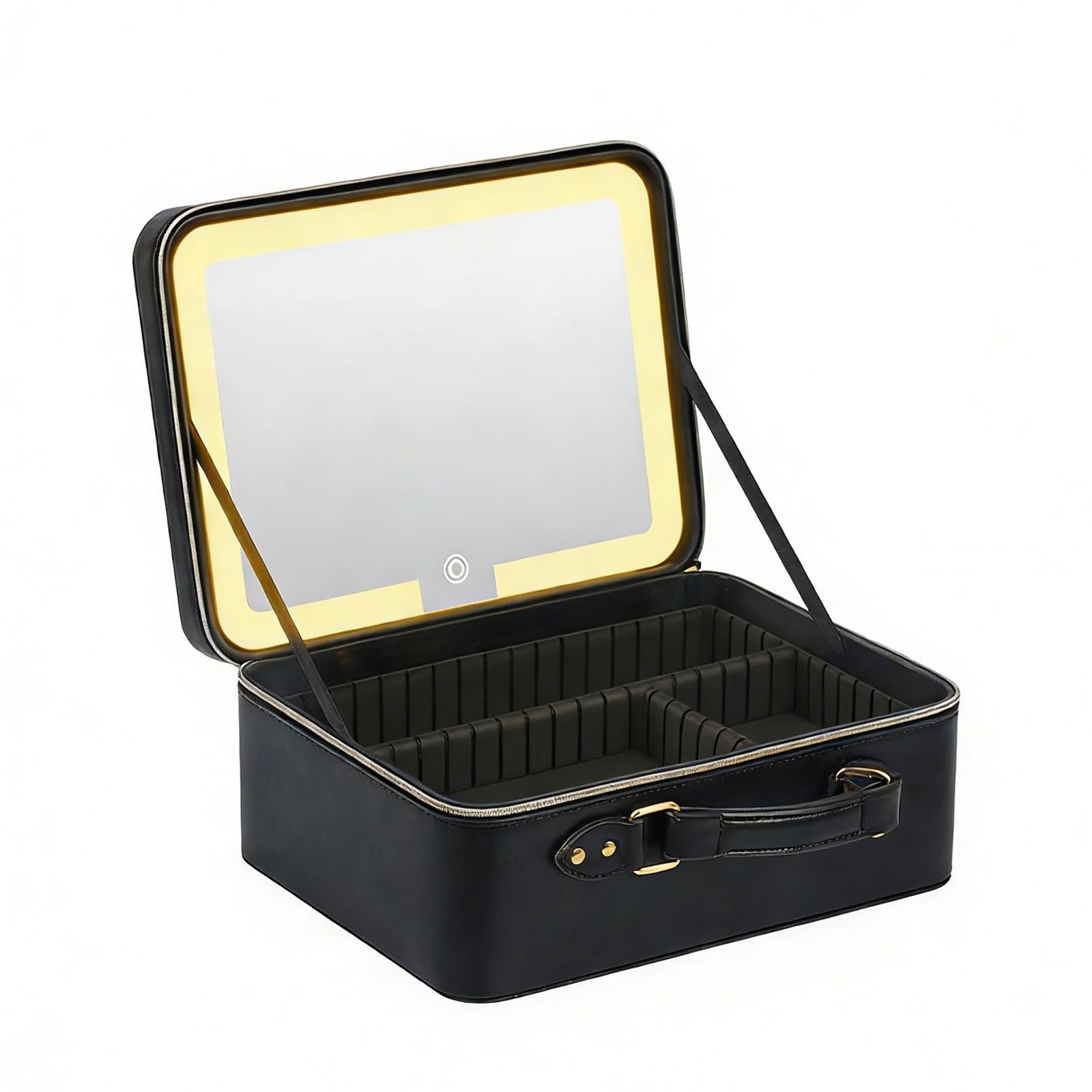 Trousse maquillage miroir LED éclairage tactile et compartiment modulable - 8