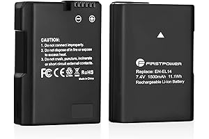 FirstPower EN-EL14 EN-EL14a Batteries for Nikon DSLR Cameras