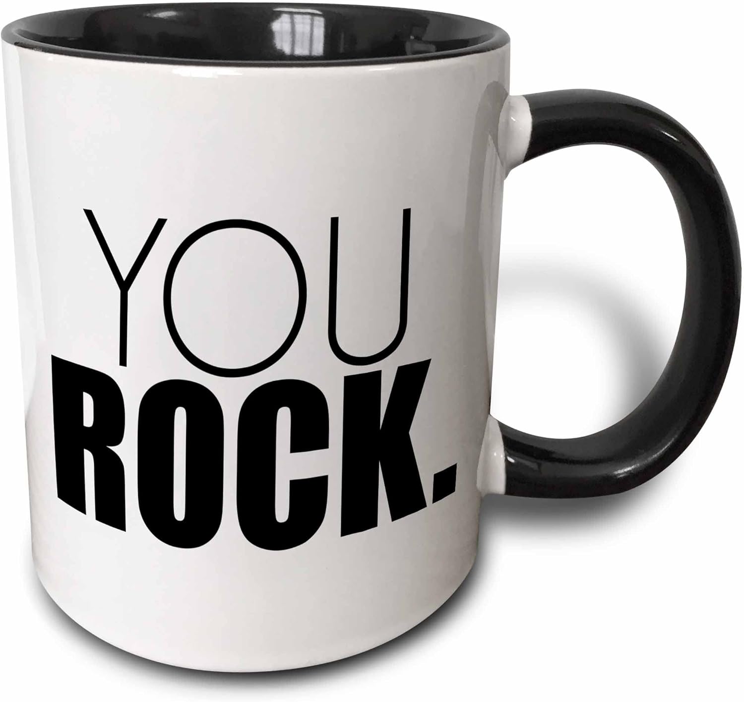 3dRose You ROCK. 11oz Two-Tone Black Mug