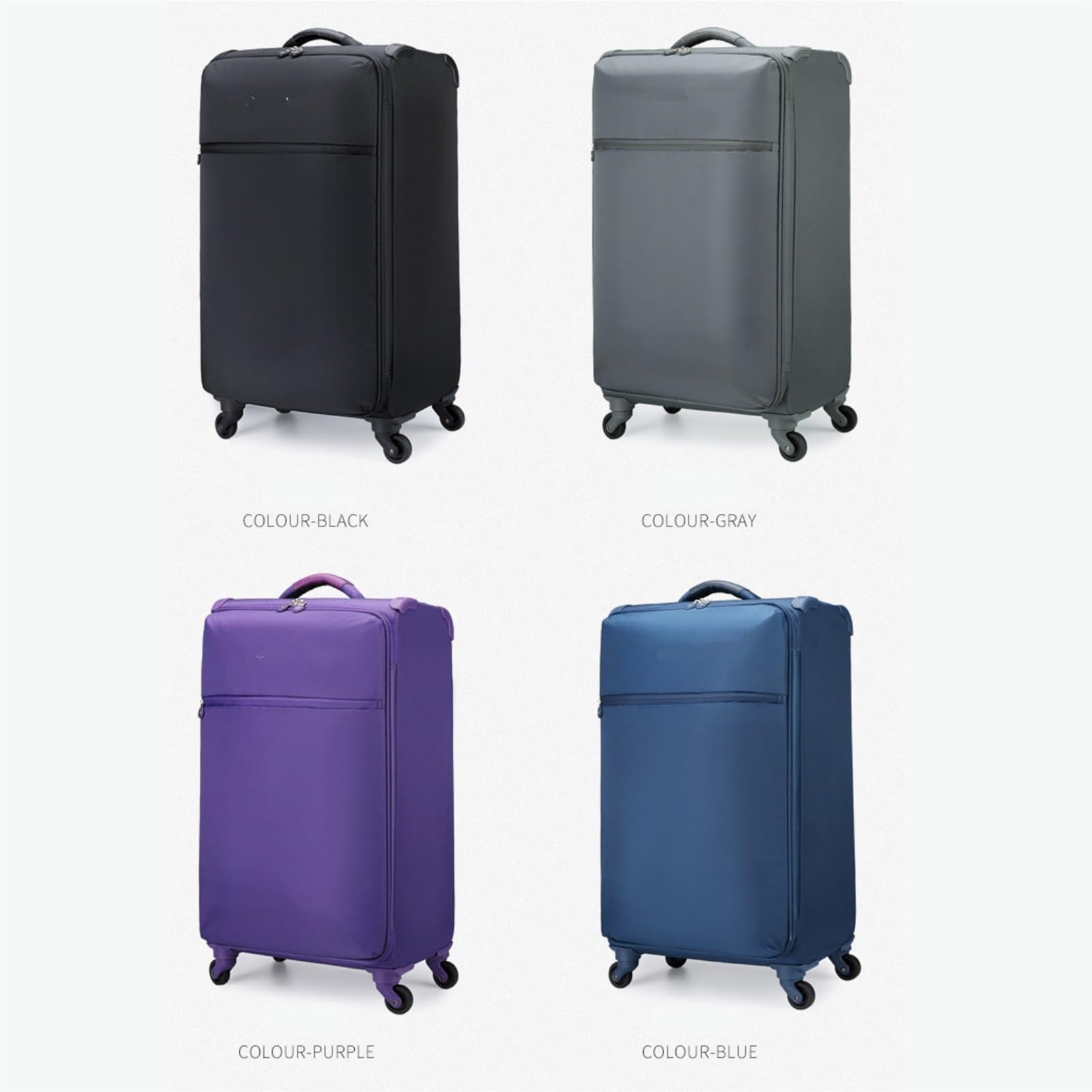 Reisekoffer Leichter Trolley-Koffer 20 Zoll Bordkoffer Universal-Rollkoffer, Verschiedene Größen erhältlich Weichschalenkoffer(Gray,20in)
