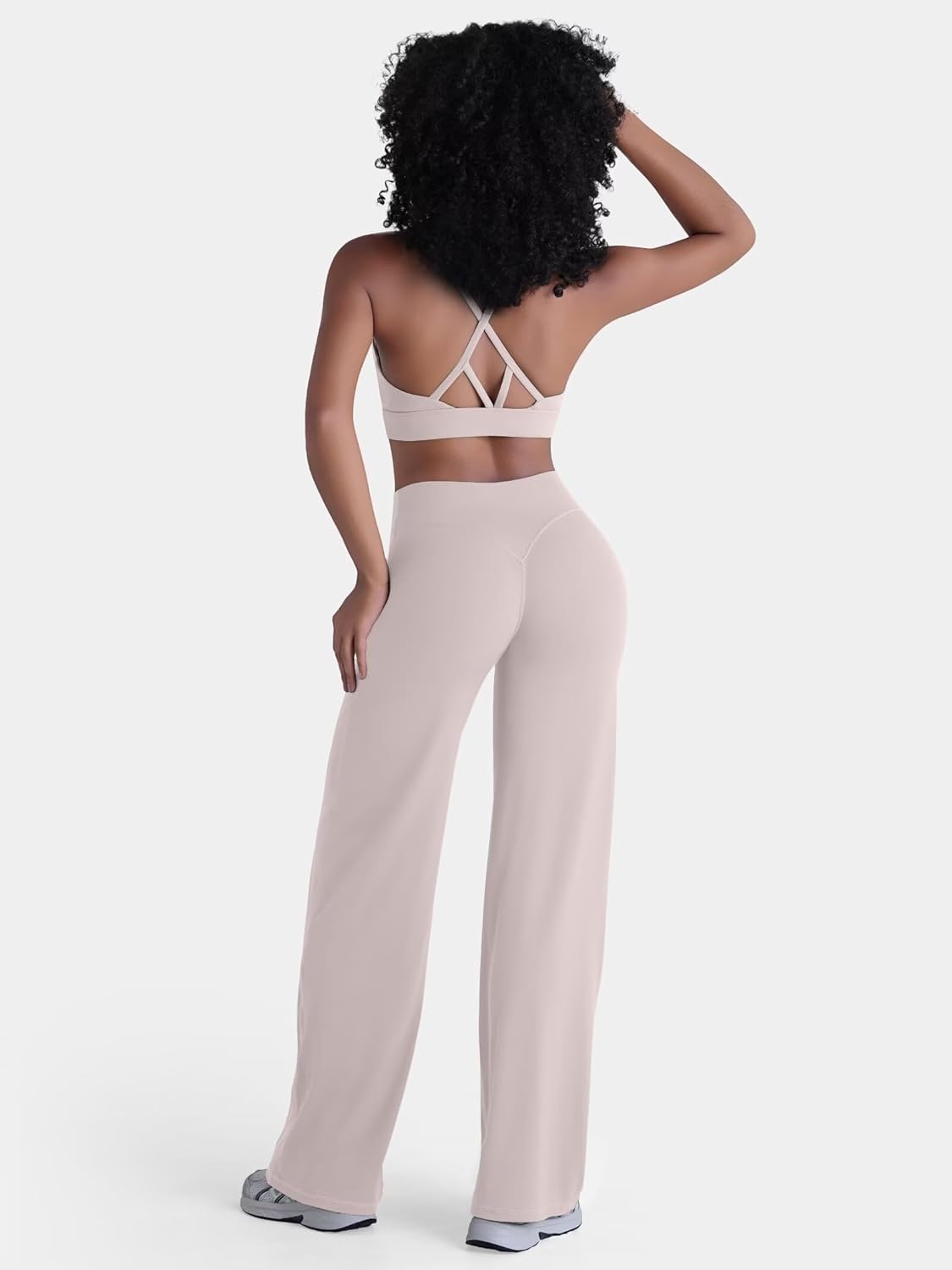 Sunzel Women's Butt Lifting Wide Leg Yoga Pants High Waist Tummy Control No Front Seam Straight Leg Workout Gym Bottoms - Image 5