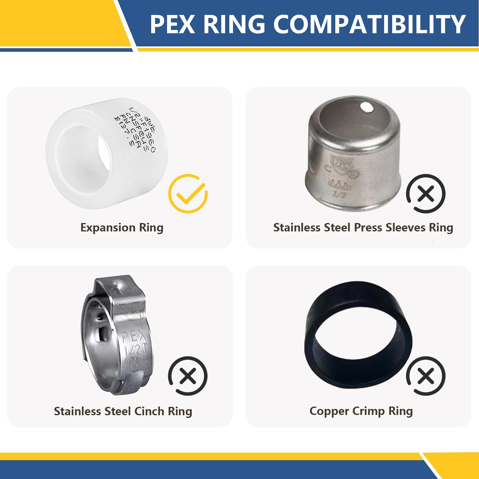 Accesorios de expansión PEX-A de 3/4 pulgadas, codo de latón F1960 Pex-a, accesorios de expansión PEX para tubos Pex A (paquete de 5)