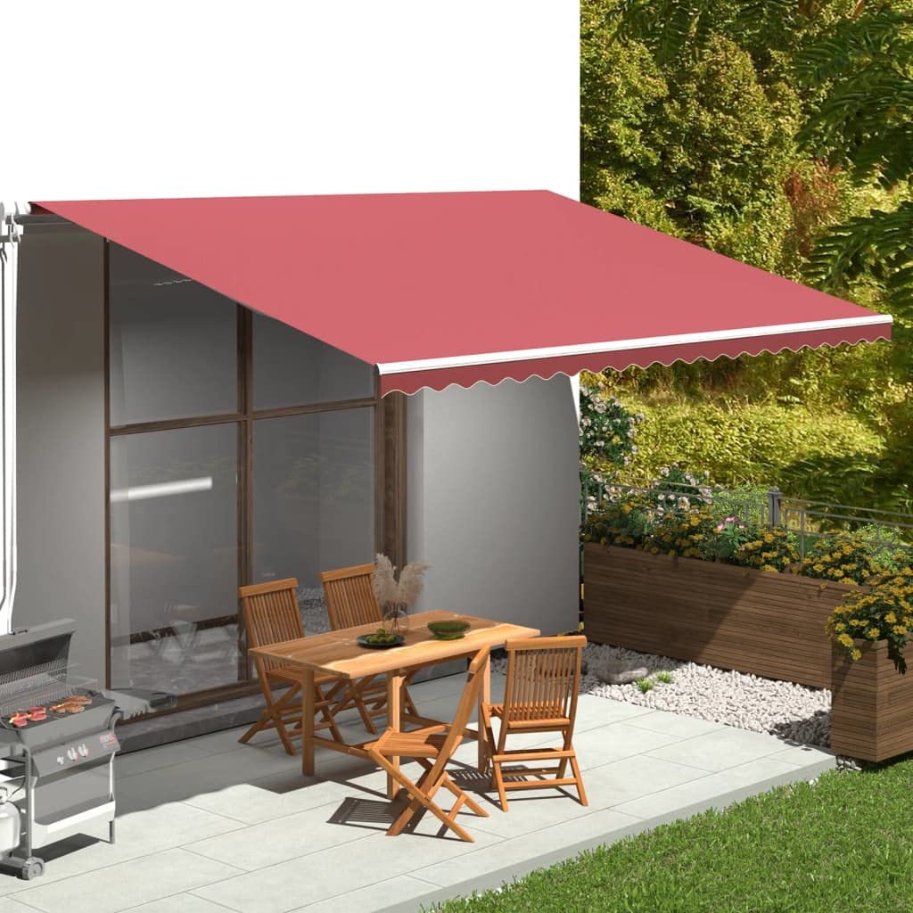 Toile pour auvent bordeaux de jardin terrasse 5x3,5 m grand ombrage