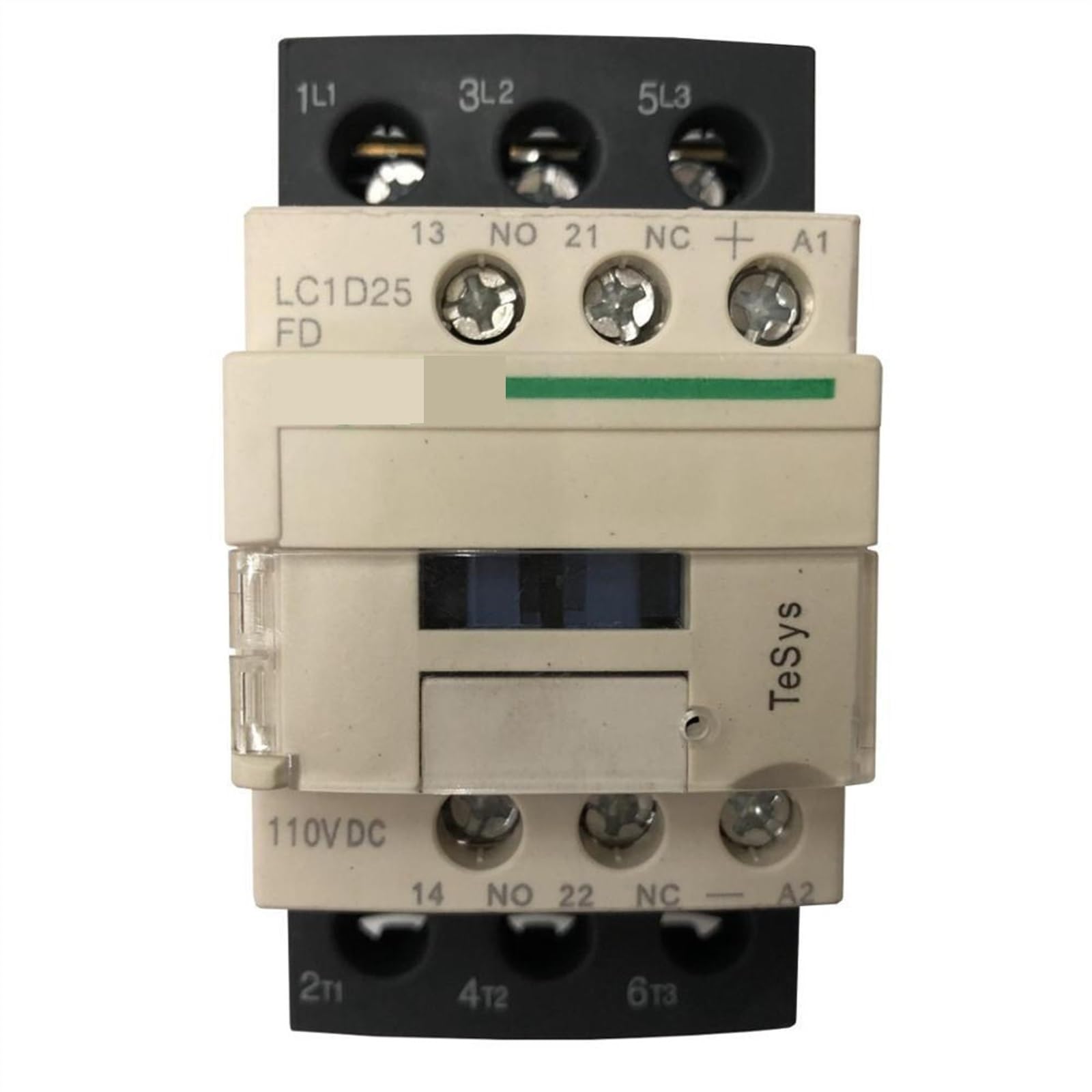 ZHWTISNPE LC1D25FDC Coil 110VDC Three-Pole contactor 25A Motor Power Load 15KW-500V LC1D 1NO + 1NC