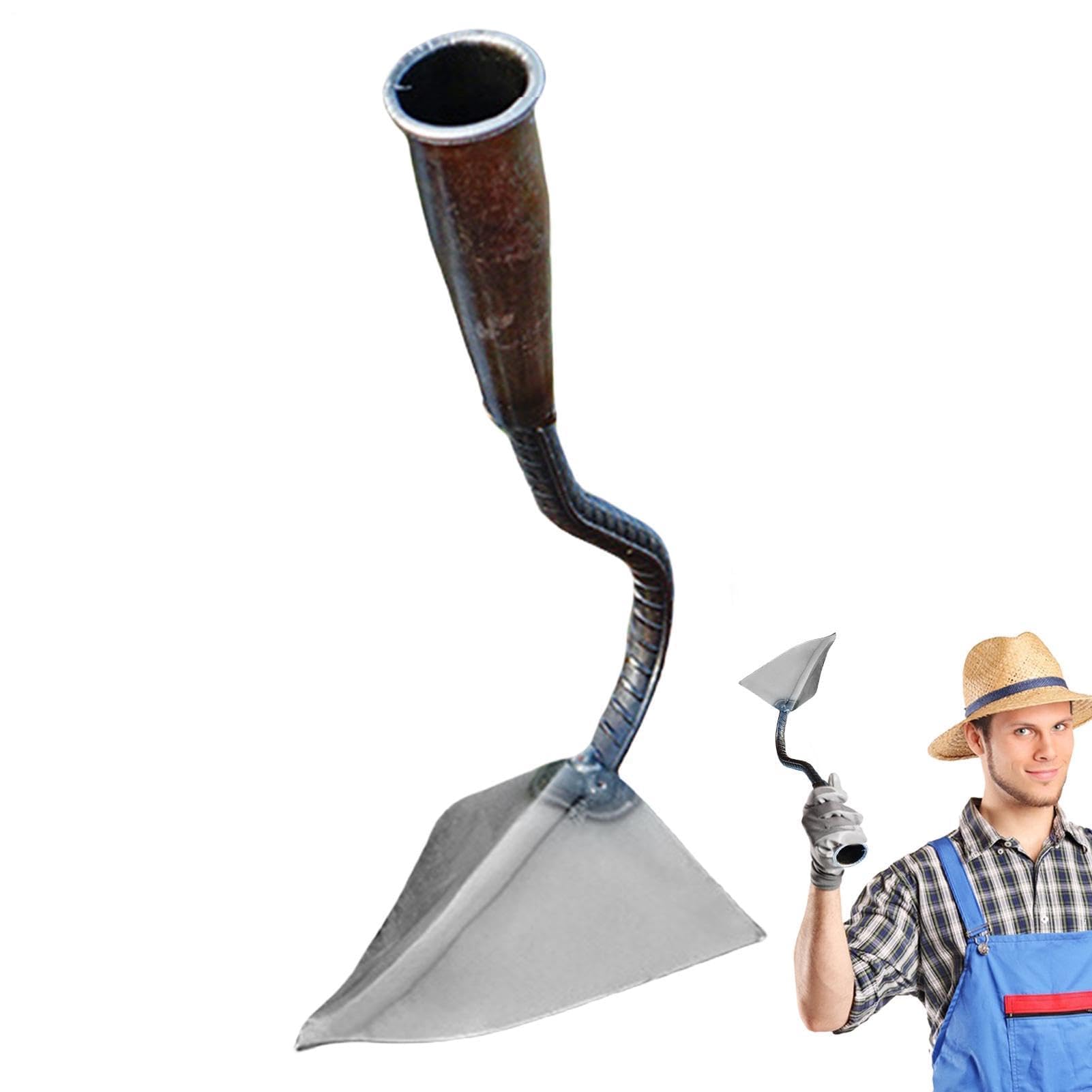 Haie de jardin triangulaire avec pelle en métal antidérapante - Pour desserrer le sol du jardin, creuser, cultiver, cour, pelouse et terrasse