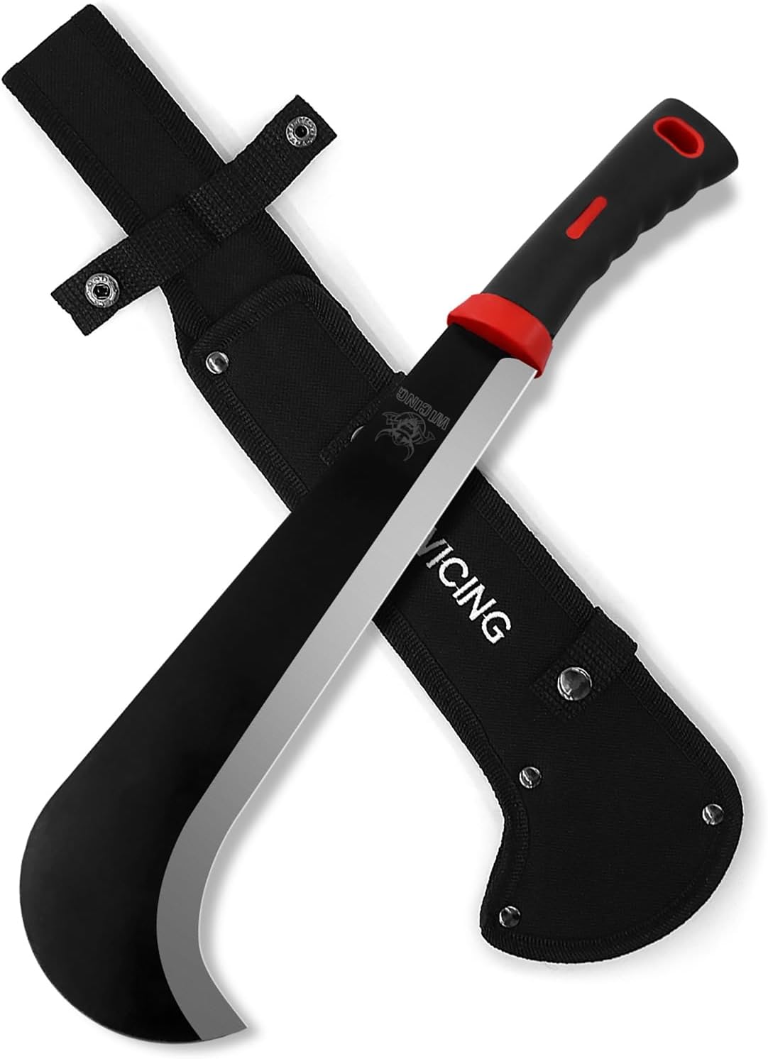 Machete, 15 Inch Gardening Machete for Outdoor and Yard Work, 3Cr13 Stainless Steel and Non-Slip Handle with Nylon Sheath