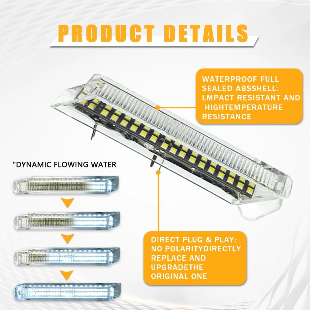LED Sequential Switchback Side Mirror Marker Running Turn Signal Light Compatible With Ford F150 04-14,Raptor 10-14,Expedition 97-07,Mark LT 06-08 (Clear Len White Light)