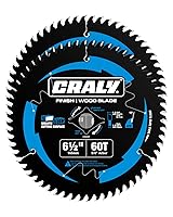 Vista 18 de CRALY Hoja de sierra circular de 6-1/2 pulgadas y 24 dientes para corte de madera, eje de 5/8 pulgadas, punta de carburo, corte fino, Black Ice