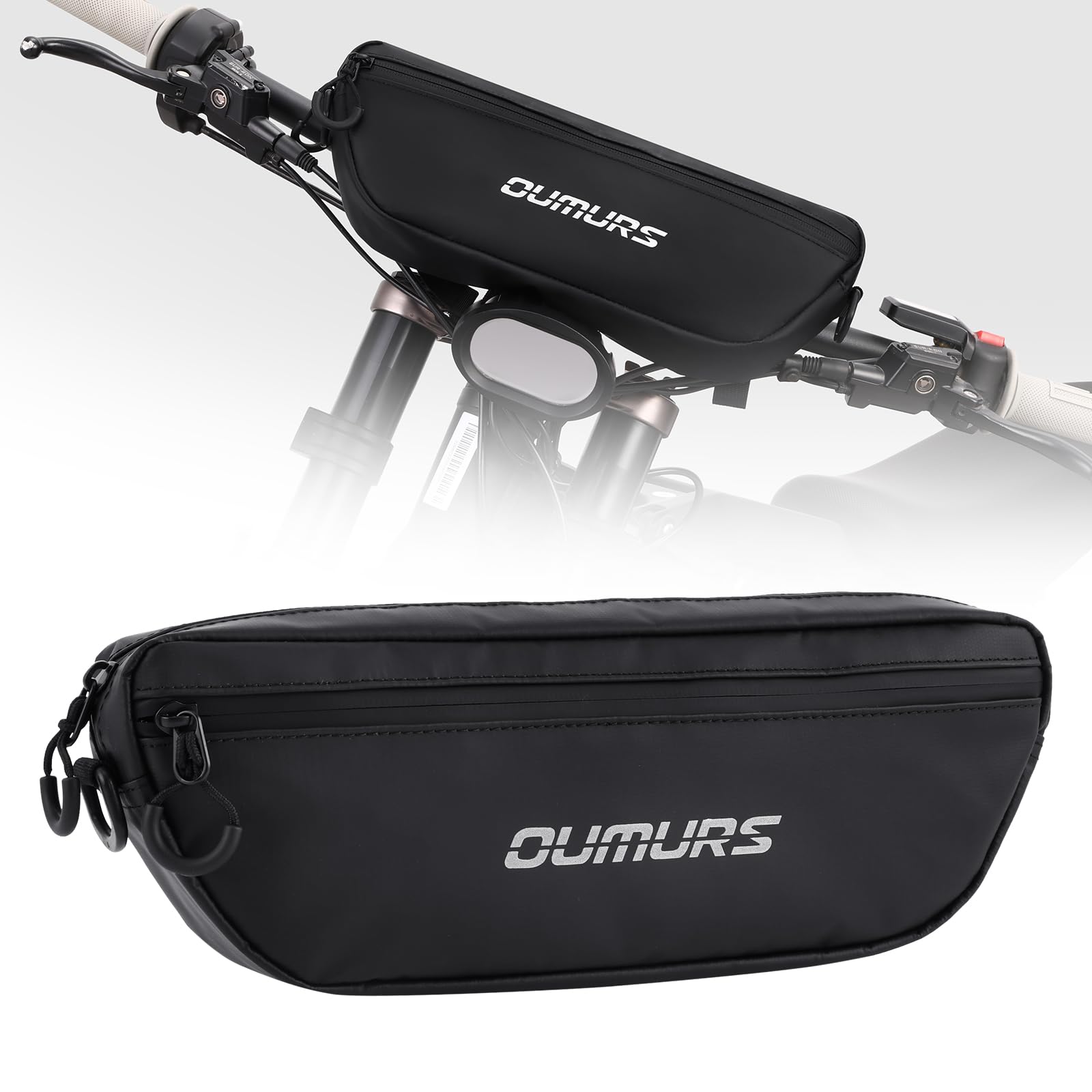 Oumurs Universal Motorcycle Handlebar Bag Water-resistant Bicycle Handlebar Bag Reflective Front Storage Bag Compatible with Sur-Ron Light Bee X and S X160 X260 Talaria Electric Dirt Bike