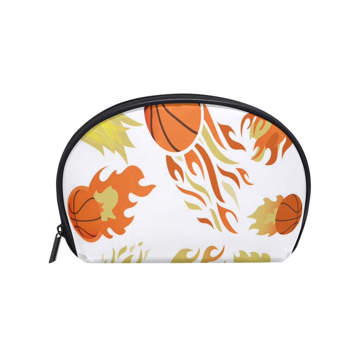 Perfectly Customized Makeup Bag Basketball On Fire Best Girls Travel Cosmetic Bag Womens Toiletry Organizer