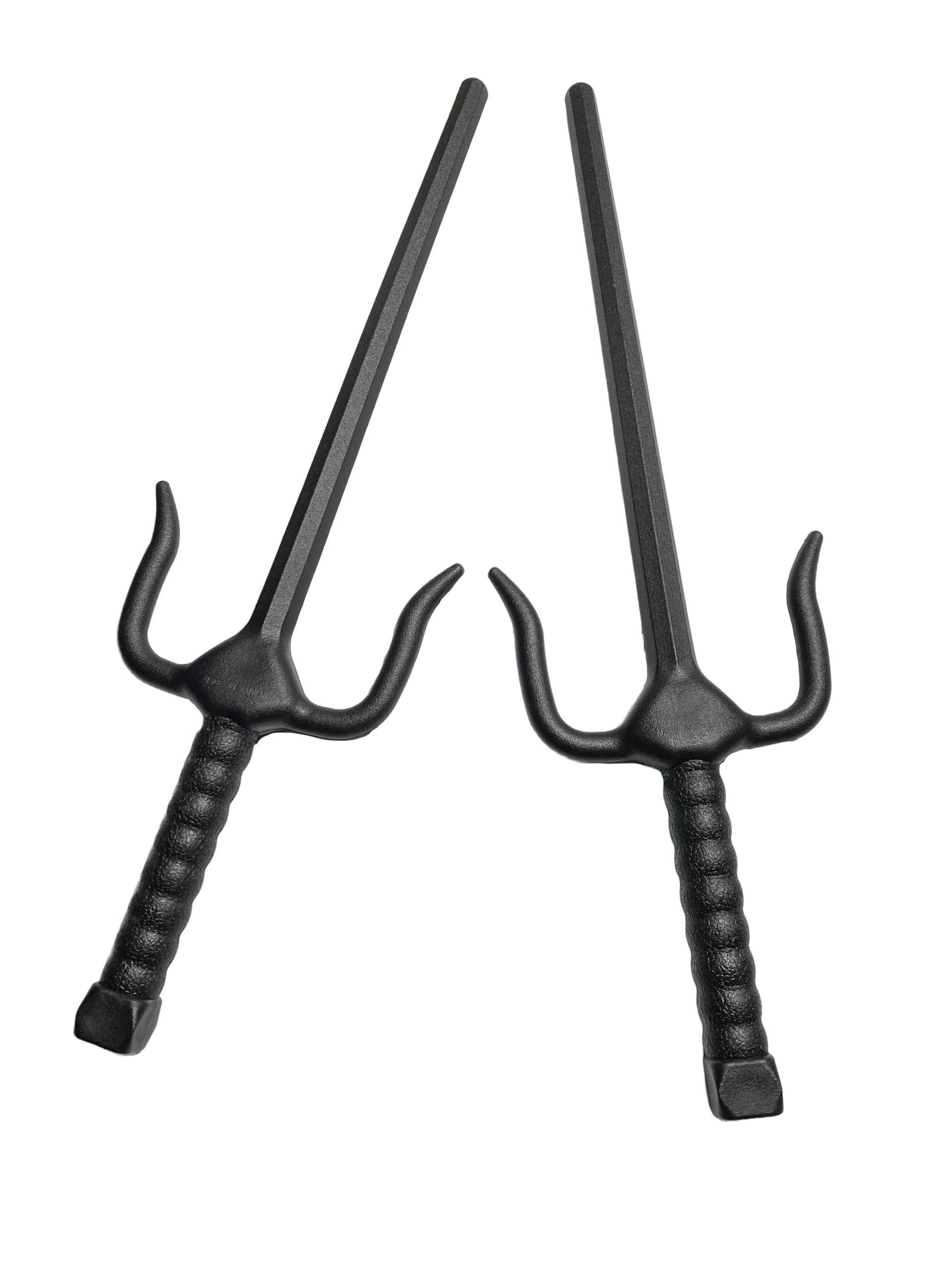 Kunststoff Sai - 49.5 cm schwarz - Octagon Form - Leichte Sai Gabeln (Paar) - Biegsam