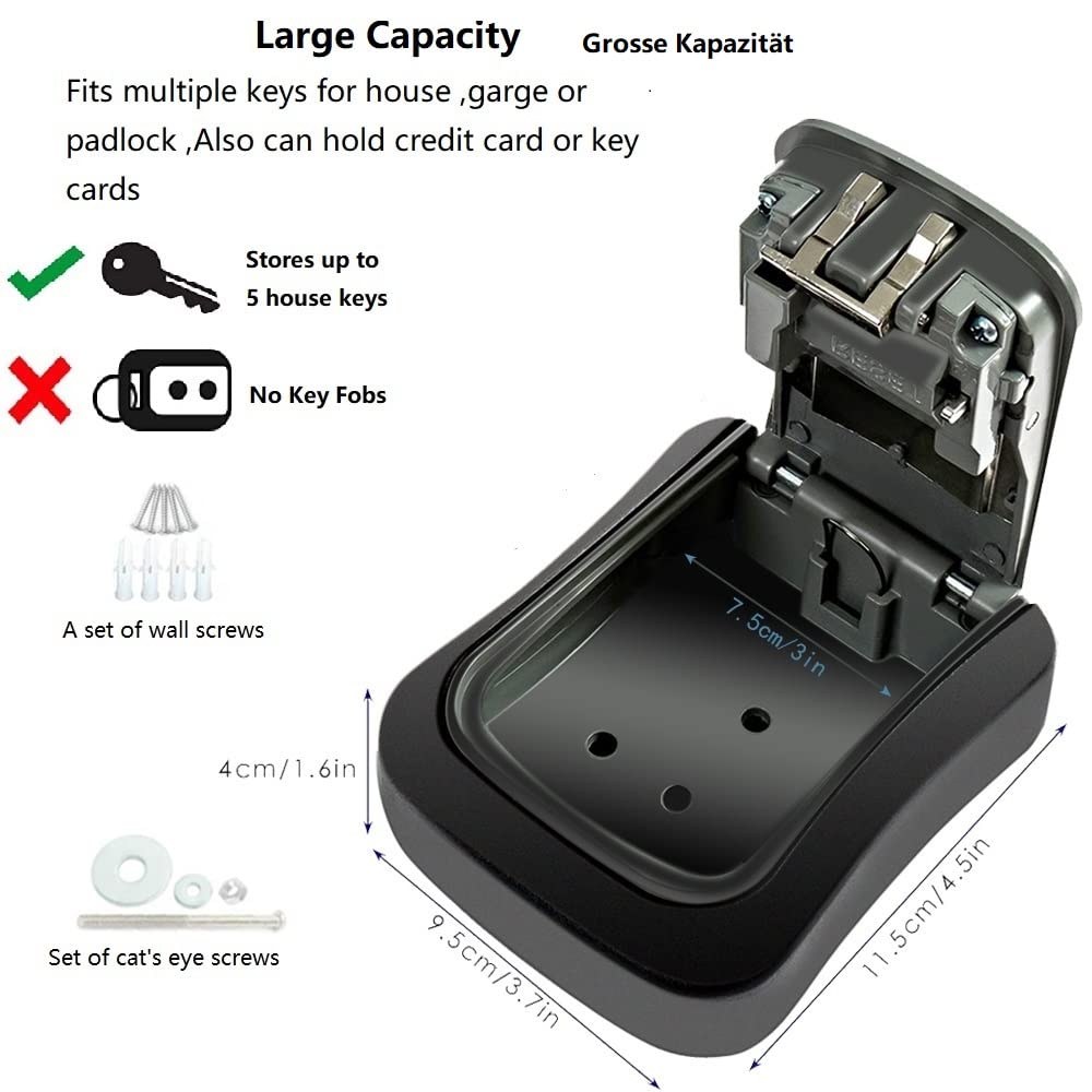 Outdoor Key Box – Luhuanx Wall Mounted Combination Key Box for House ...