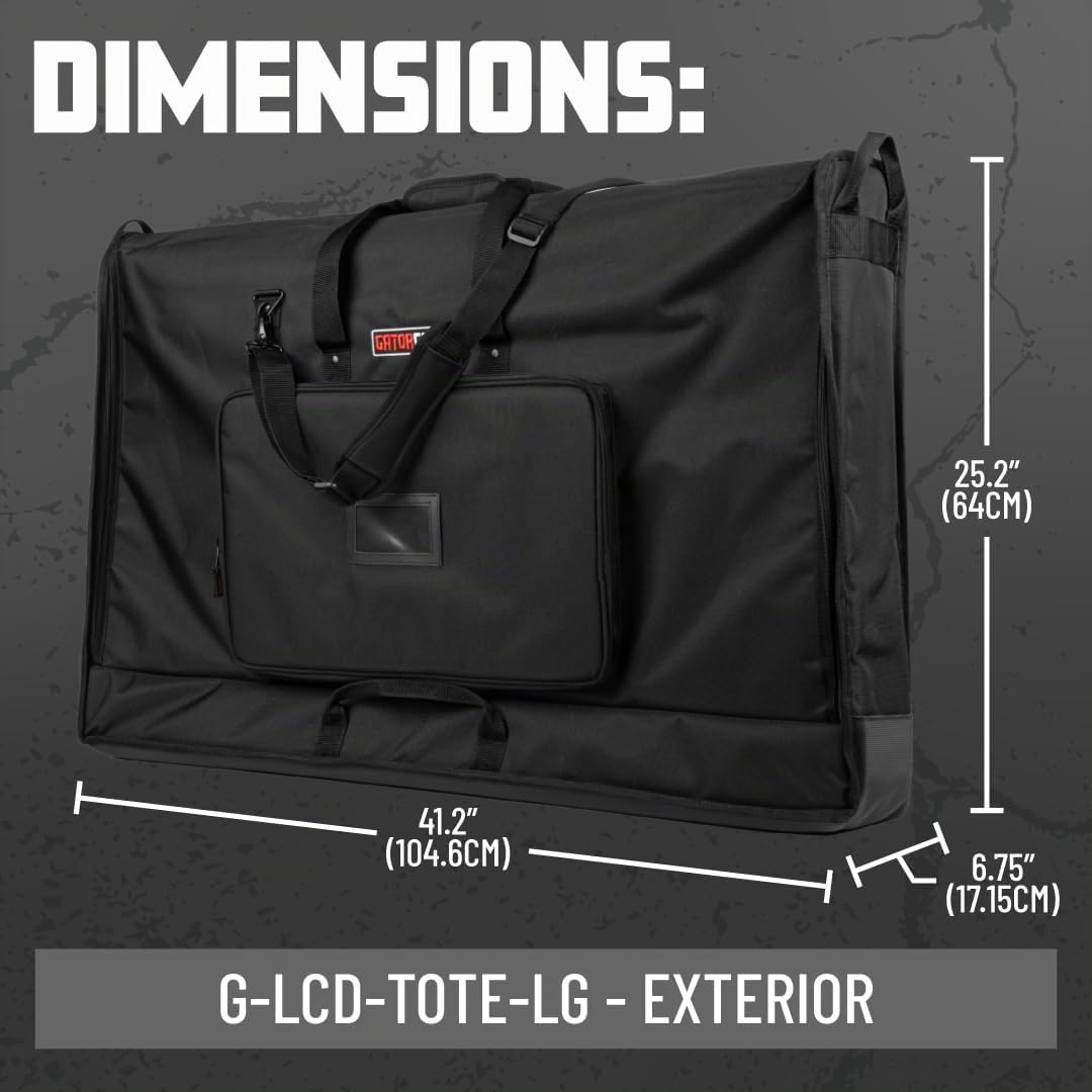 Gator Cases Housse en nylon rembourré pour le transport d'écrans LCD, de moniteurs et de TV entre 40" et 45"; (G-LCD-TOTE-LG)