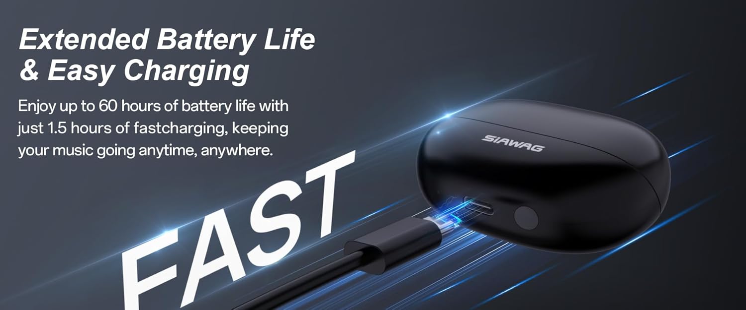 CXPSUE Active Noise Cancelling Earbuds,-42dB Hybrid ANC,Dual Pairing,60-Hour Playtime,IPX5 Water Resistant, Bluetooth 6.0 - Image 3