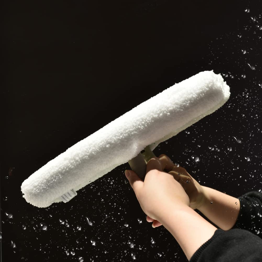 Funda para limpiaparabrisas de 13 pulgadas, repuesto de funda de microfibra para limpiador de ventanas de 11 a 12 pulgadas, 2 paquetes, color blanco