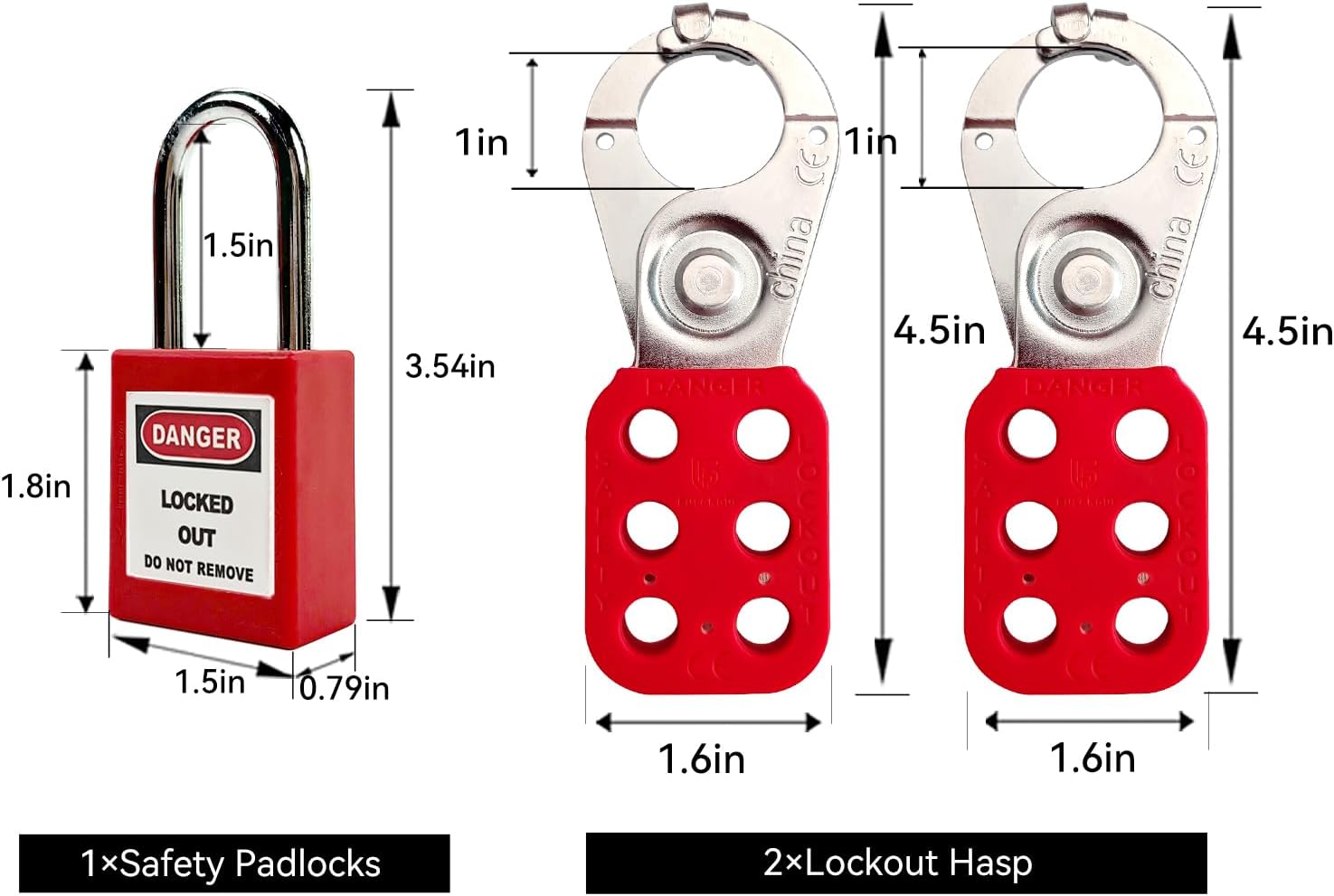 Lockout Tagout Kit 40-Piece Set Lockout Tag Lockout Hasp Safety Padlock Pocket Bag