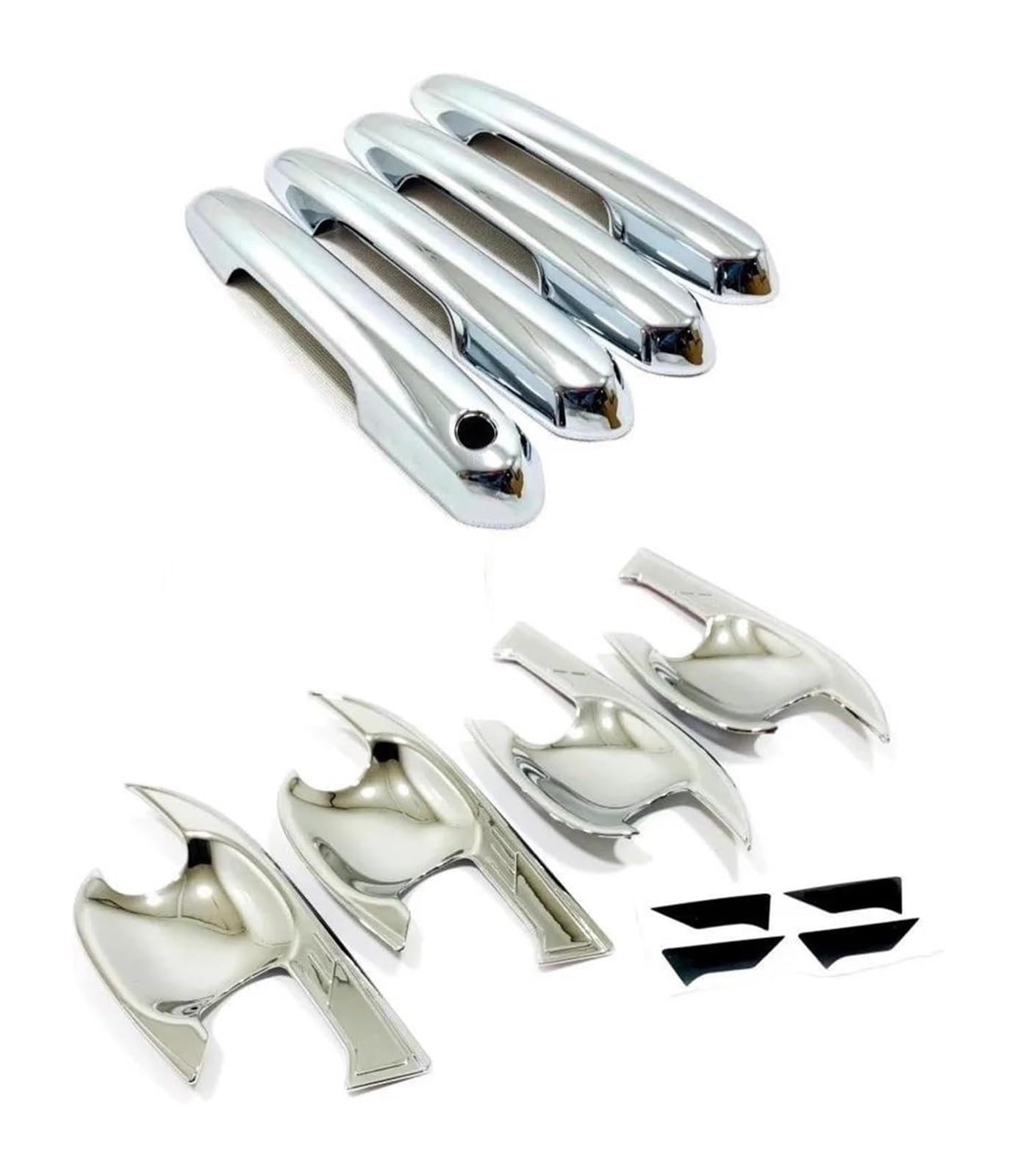 Rinkteea Chrome Exterior Car Door Handle Exterior Part Stickers Car Door Bowl Handle Cover Trim For Toyota For Rav4 Xa50 Hybrid 2019-2023(,1)