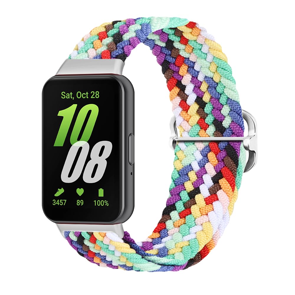 SMYAOSI Nylon Correa para Samsung Galaxy Fit 3 SM-R390 Smartband, Correa Elástica Deportiva de Nylon Trenzado Ajustable Correa para Galaxy Fit 3 SM-R390 Watchband