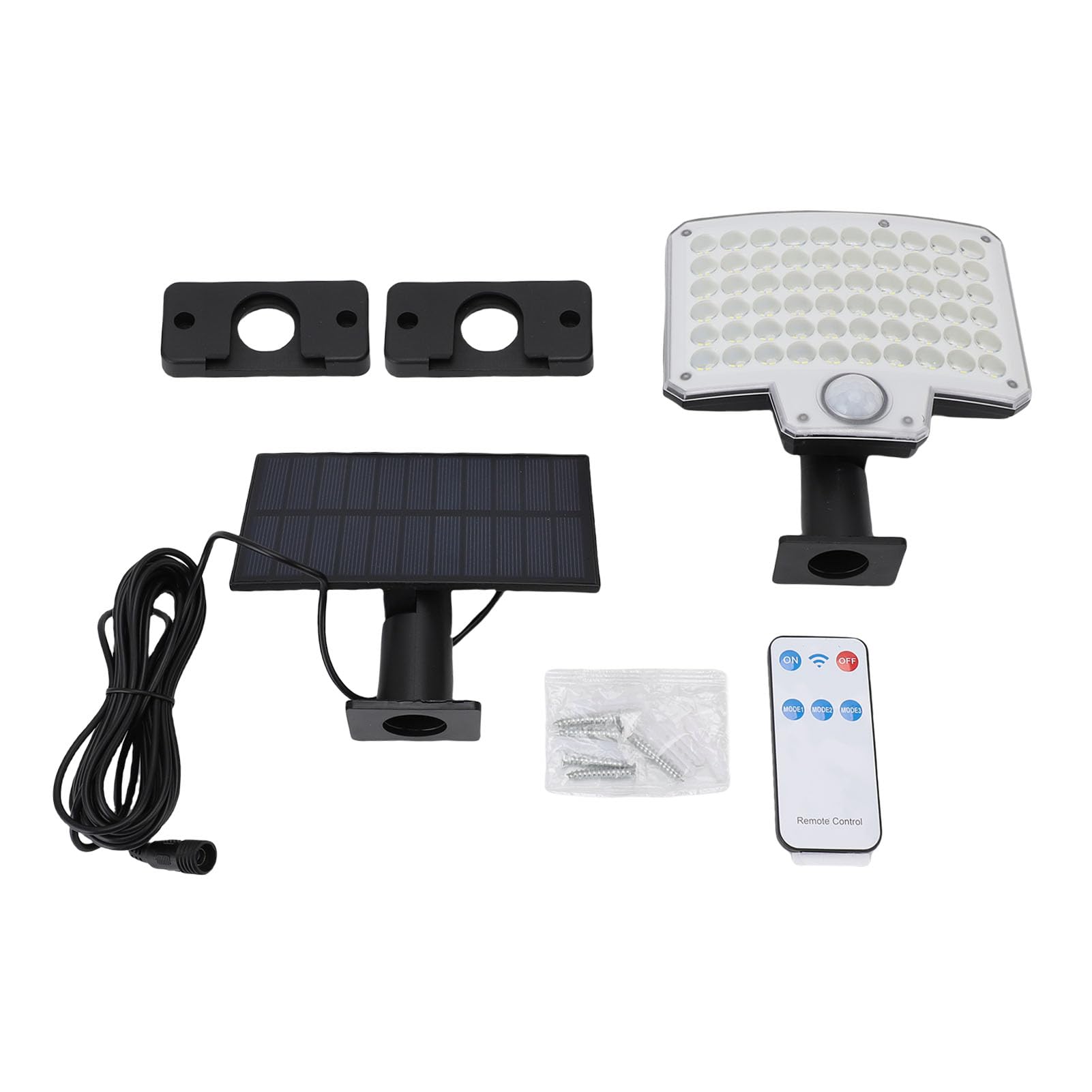 Fockety Lampes Solaires D'extérieur, 3 000 Lm, 240 LED, Détecteur de Mouvement, Télécommande, Applique Murale étanche IP65 pour Jardin, Clôture, Porte D'entrée, Terrasse, Jardin, Garage