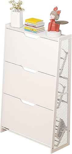 Armario de almacenamiento delgado para la entrada de zapatos, armario organizador de zapatos oculto, armario estrecho blanco con puertas, zapatero Armario de almacenamiento delgado para la entrada de zapatos, armario organizador de zapatos oculto, armario estrecho blanco con puertas, zapatero
