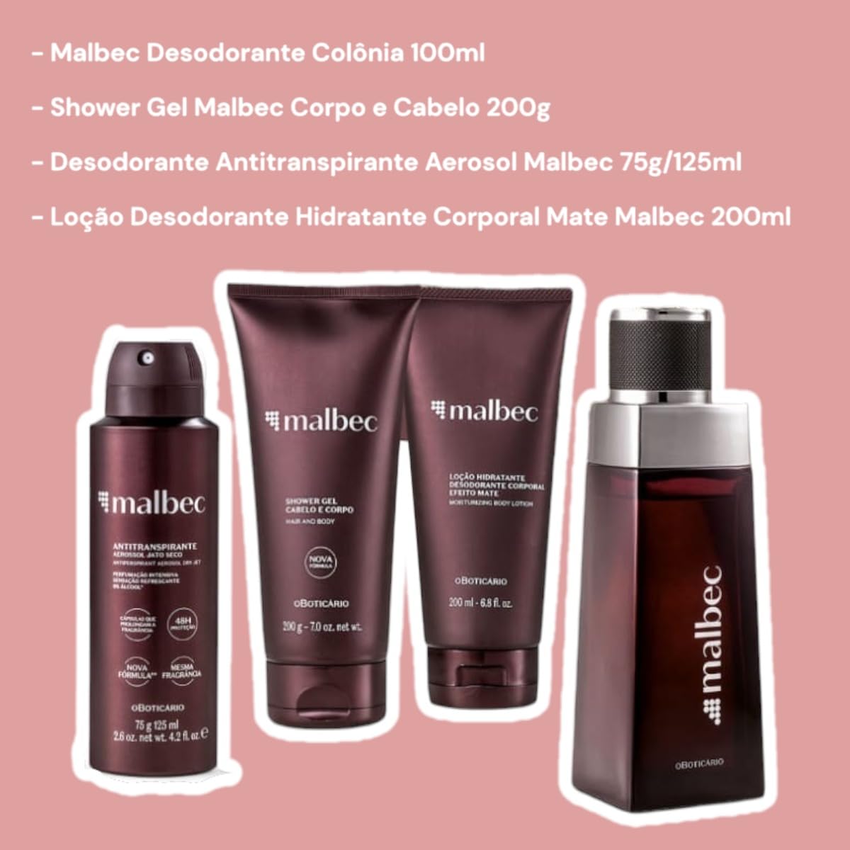 Kit Presente Malbec O Boticário | Amazon.com.br