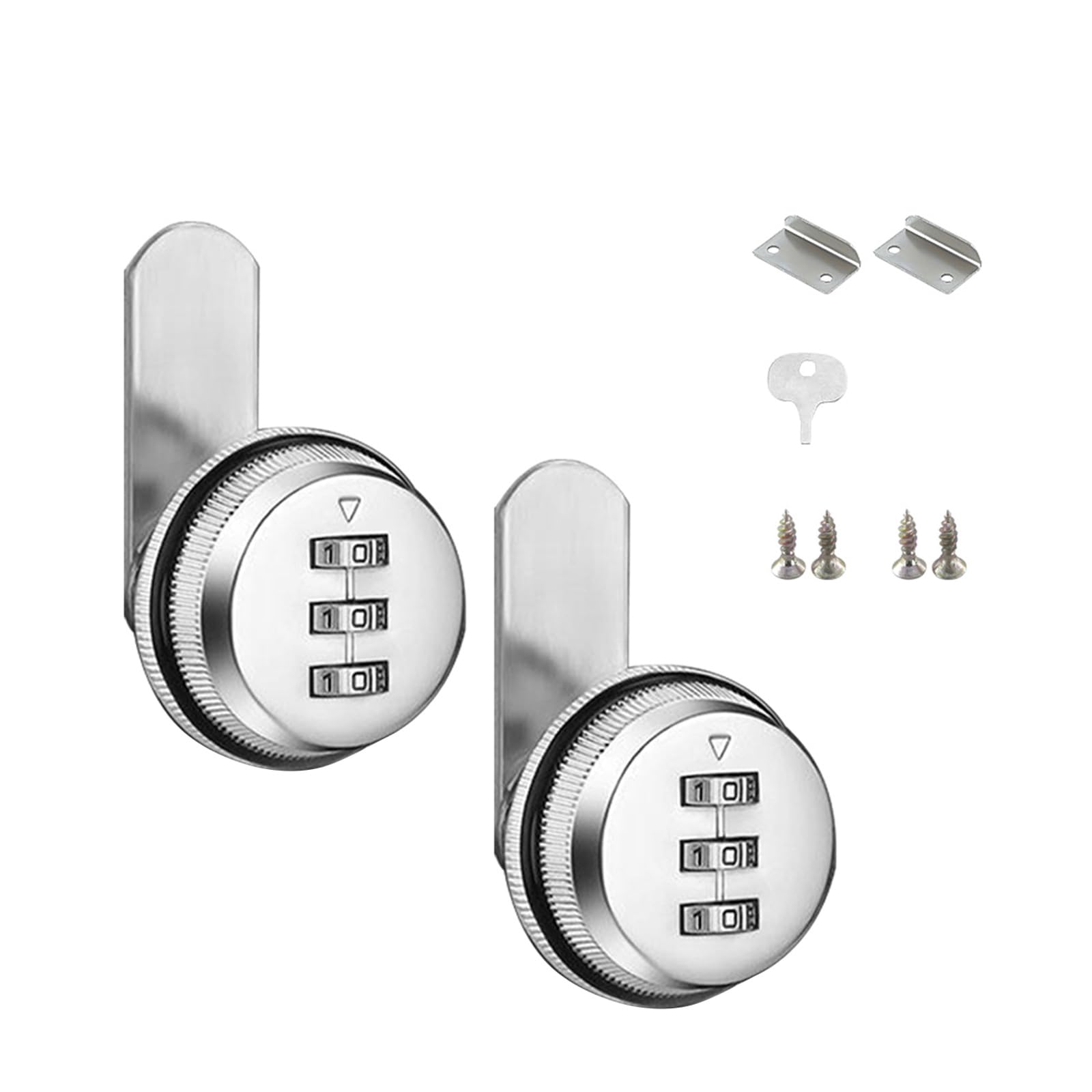 of 2 Multipurpose 3 Digit Combination Cams for Mailbox and Cabinet Drawer Use Sturdy Zines Alloy Designs Easy Installation