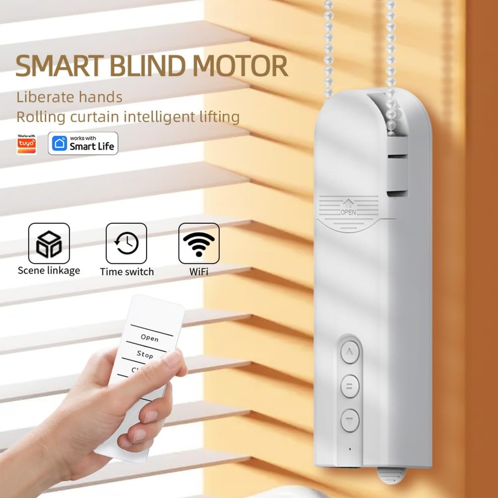 Motore WiFi Smart Tuya per Tende a Rullo con Pannello Solare, Telecomando e Controllo Vocale – per l'aggiornamento di Tende a Rullo in casa o Ufficio