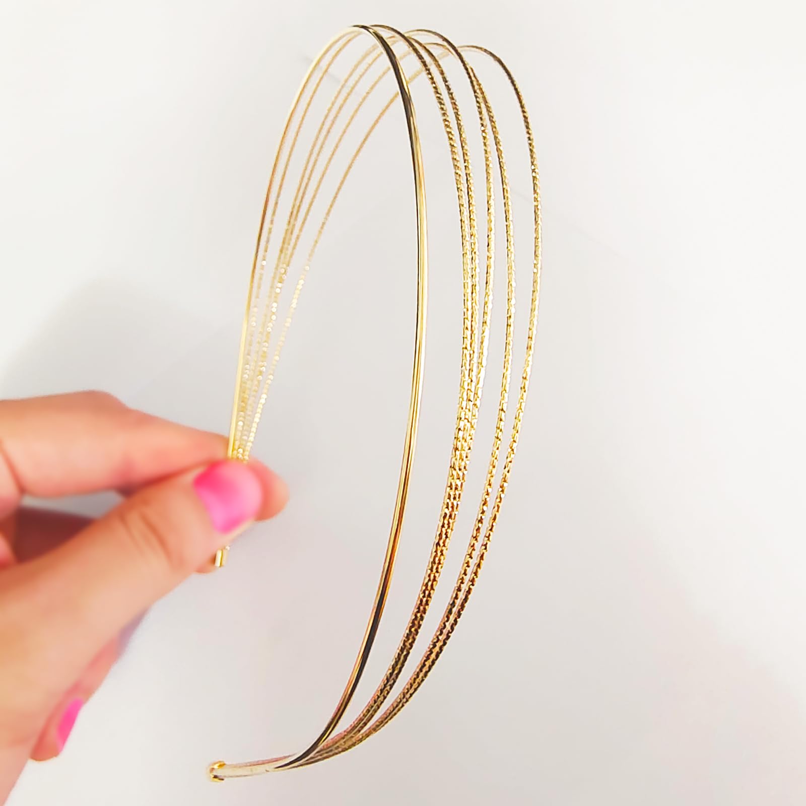 Paquete de 2 diademas de metal de varias capas para mujer, diademas doradas, elegantes accesorios para el cabello, accesorios para el cabello dorados, accesorios para el cabello para niñas