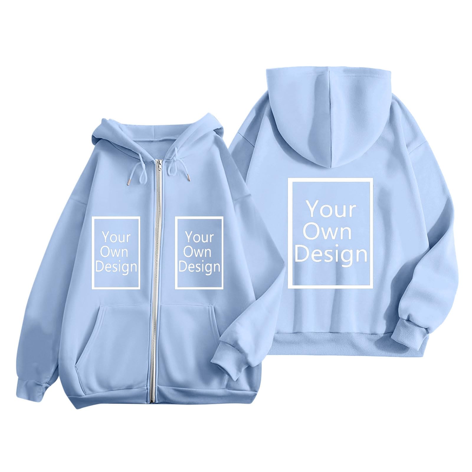 Custom Jackets Design Your Own Full Zipper Hooded Sweatshirt Custom Sweatshirt T Shirts Add Your Own Text or Picture