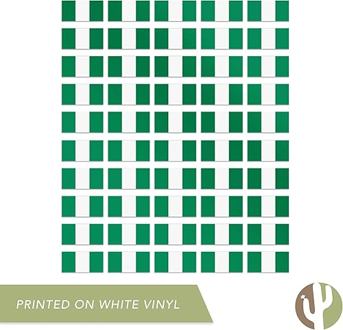 Miniatura 4 de Desert Cactus Calcomanía de bandera de país de Nigeria, hojas rectangulares de 1 pulgada, 50 piezas en total con logotipo de niños, álbum de