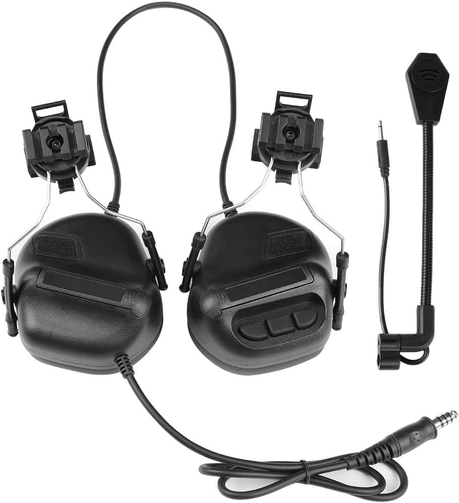 Gexgune Taktische Headsets mit schnellem Helmschienenadapter Militärisches Airsoft-Shooting-Headset Kommunikationszubehör der Armee, Keine Rauschunterdrückungsfunktion