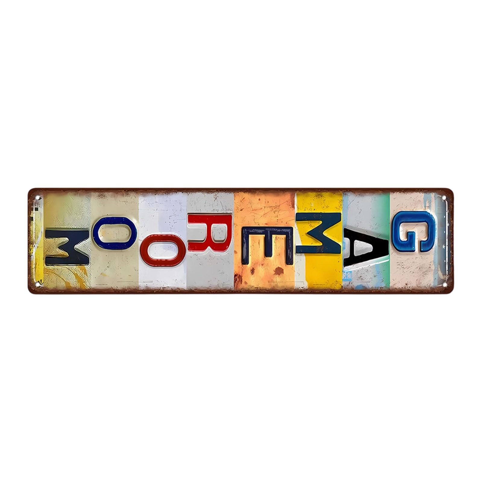 Qusinfc Antique Look Metal Wall Decors Bucolic Tin Plaques with Distressed Finish Perfect for Bathroom Balcony Porch Decoration Antique Look Metal Plate