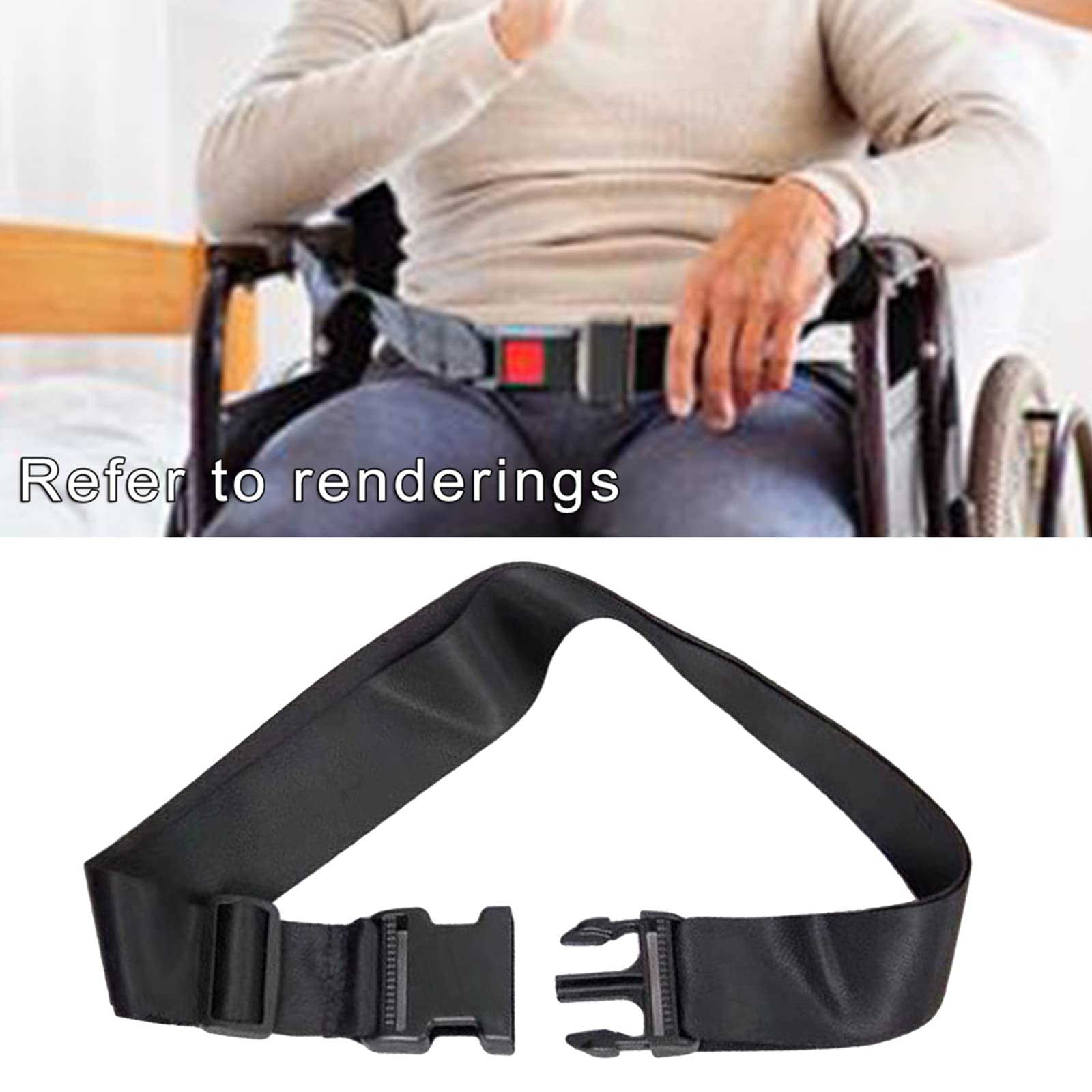 jojomis Los cinturones de seguridad duraderos para silla de ruedas se utilizan para cuidar de los pacientes, correas de arnés de cojín con hebilla de fácil liberación, 2 metros