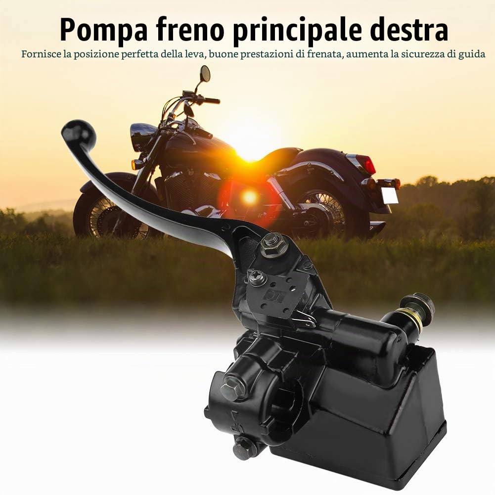 Cilindro Maestro Freno Moto 7/8" 22mm - Pompa Freno Anteriore Destra Con Serbatoio - Leva Frizione Anteriore per Maneta Moto