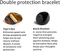 Vista 4 de FRG Initials Bracelets for Men Letter Link Handmade Natural Black Onyx Tiger Eye Stone Beads Braided Rope Meaningful Bracelet