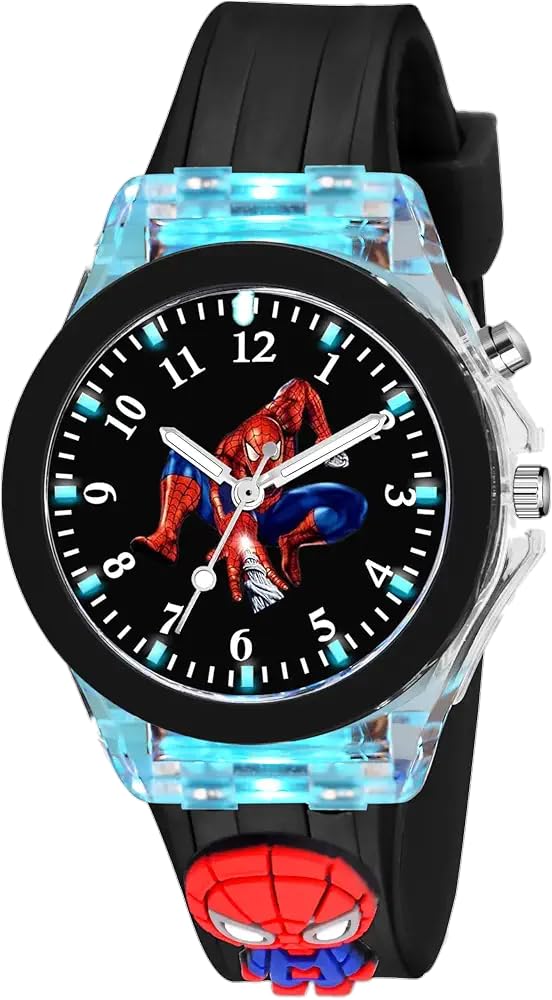 3D Cartoon Analogue LED Luminous 7 Multicolour Glowing Disco Lights Kid’s Gift Watch For Boys and Girls of Age 3-13 Years | Sweat Proof Soft Silicone Rubber Strap Band | kids watches for 2 – 5 years digital black | light watch for kids boys 5 – 8 3D Cartoon Analogue LED Luminous 7 Multicolour Glowing Disco Lights Kid’s Gift Watch For Boys and Girls of Age 3-13 Years | Sweat Proof Soft Silicone Rubber Strap Band | kids watches for 2 – 5 years digital black | light watch for kids boys 5 – 8