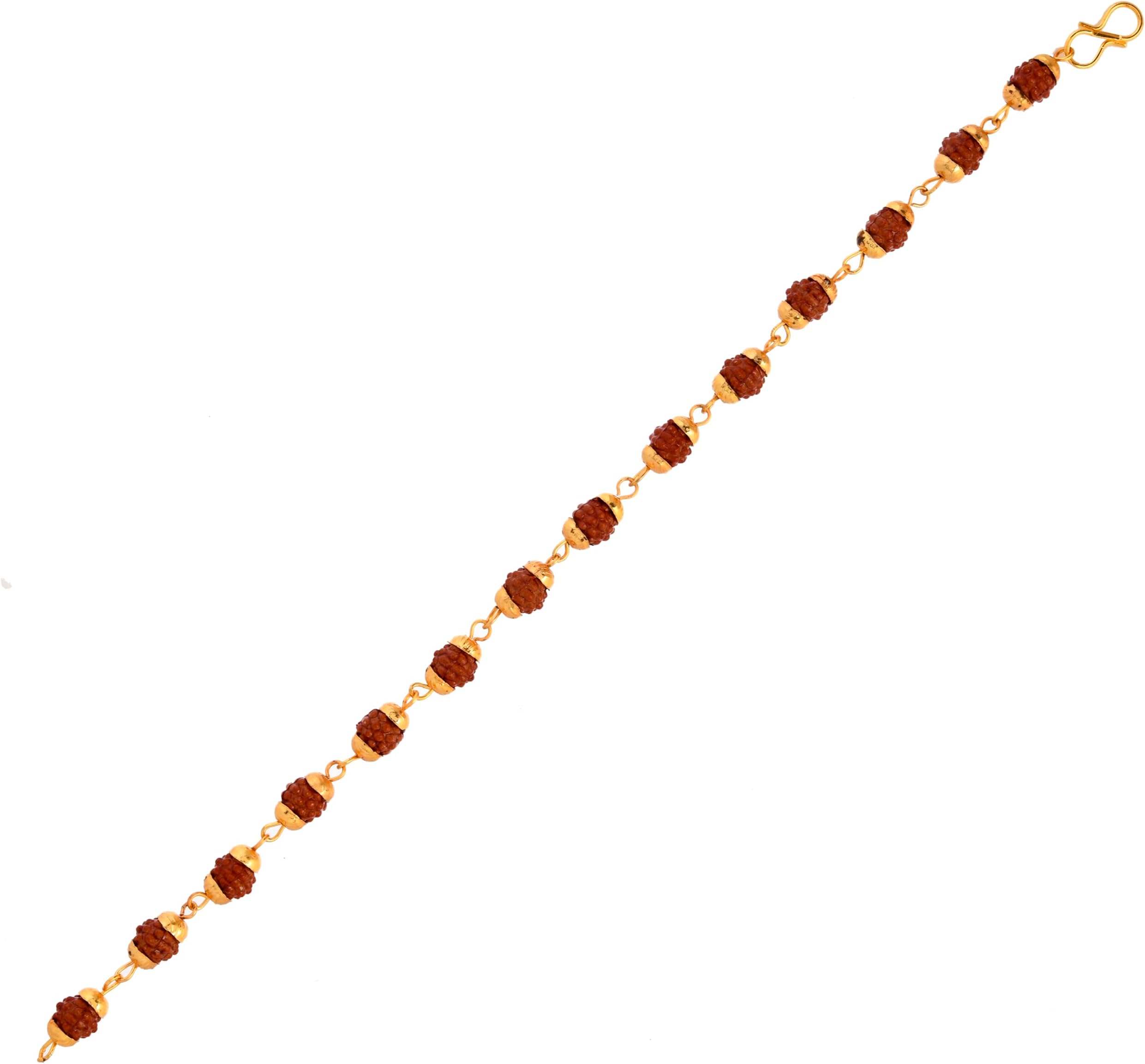 Pzyvelines Handmade Gold Plated Brass Rakhi Bracelet for Men and Women, Traditional Indian Fashion Jewelry, Large