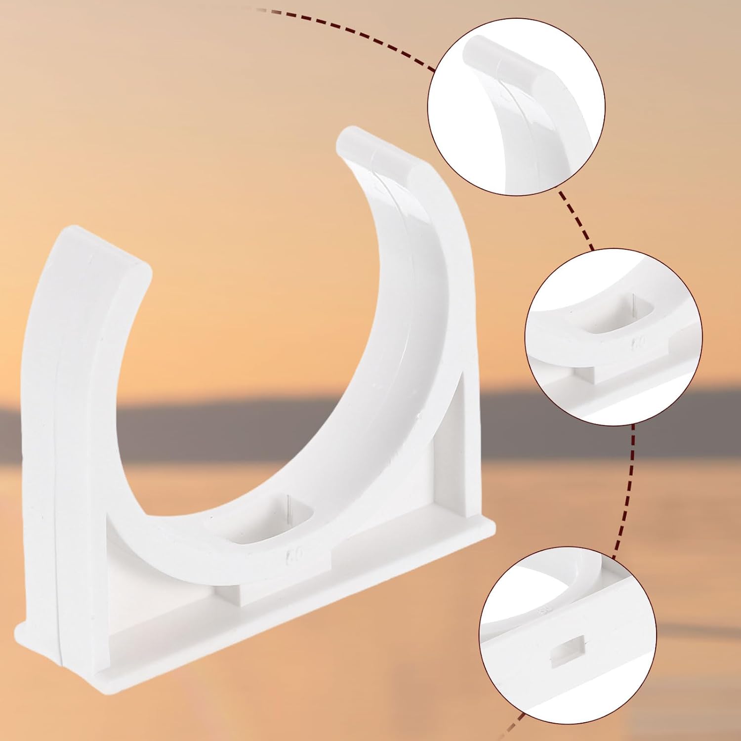 uxcell 32Pcs PVC Water Pipe Clamps Clips, U-Shaped Tubing Hose Buckles, Irrigation Tube Holder for 50mm OD for TV Trays Tubing Hose Hanger Support Tubing, White