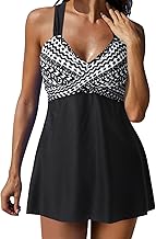 Kobilee Tankini Costume da Bagno Donna Imbottito con Pantaloncino Vita Alta Curvy Taglie Forti Beachwear Due Pezzi Spiaggia Costume Piscina Contenitivo Push Up Costume da Bagno Set Tankini Sexy Mare