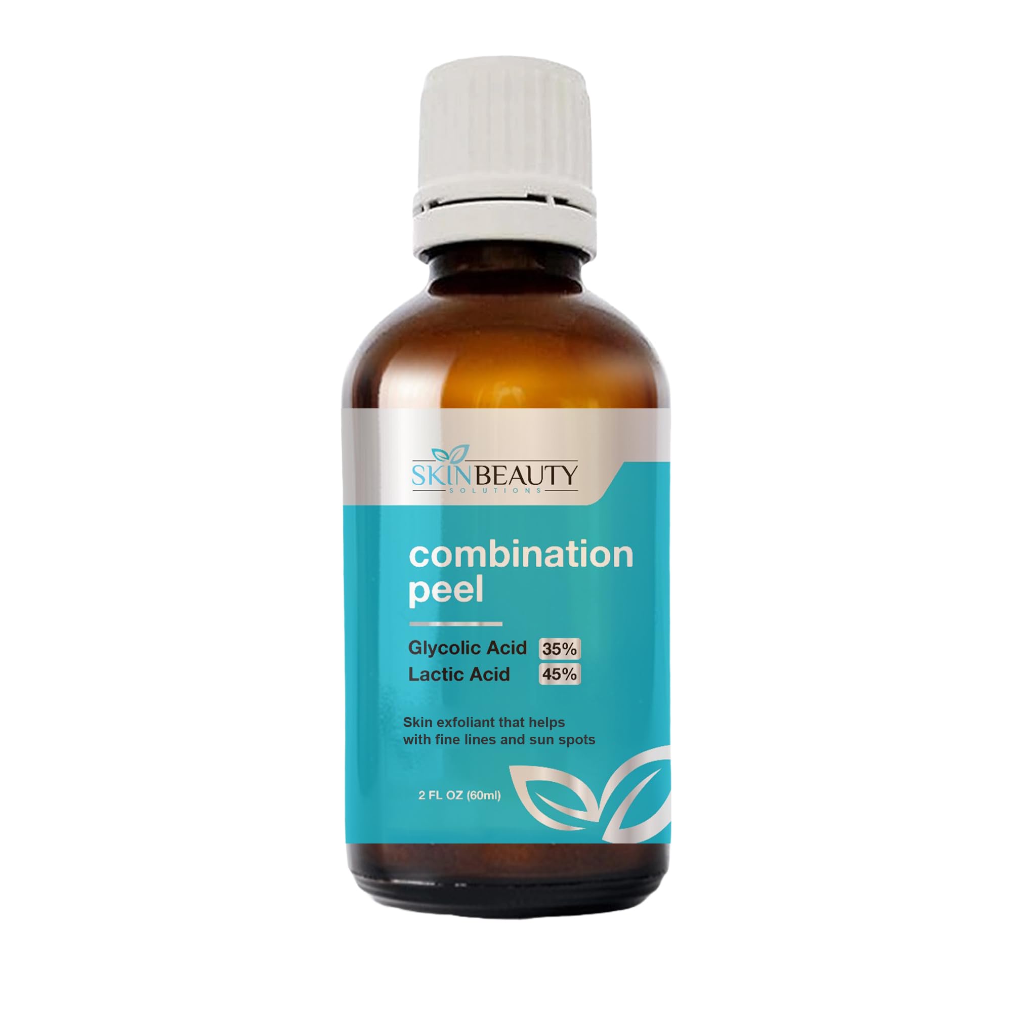 Skin Beauty Solutions (2 Oz / 60 Ml) Glycolic 35% / Lactic 45% Combination Acid Skin Chemical Peel Unbuffered - Alpha Hydroxy (AHA) For Acne, Wrinkles, Blackheads, Large Pores & More