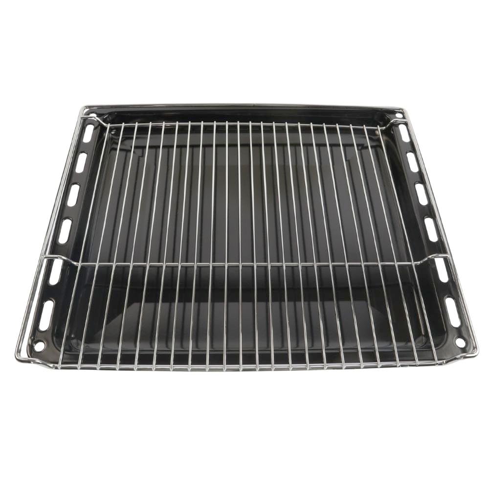 Universal Backofenregal & Emaille Backblech Set 465 x 375 mm, Ersatz Backofen Grillrost und Backblech für Backöfen, 2-teiliges Kochset