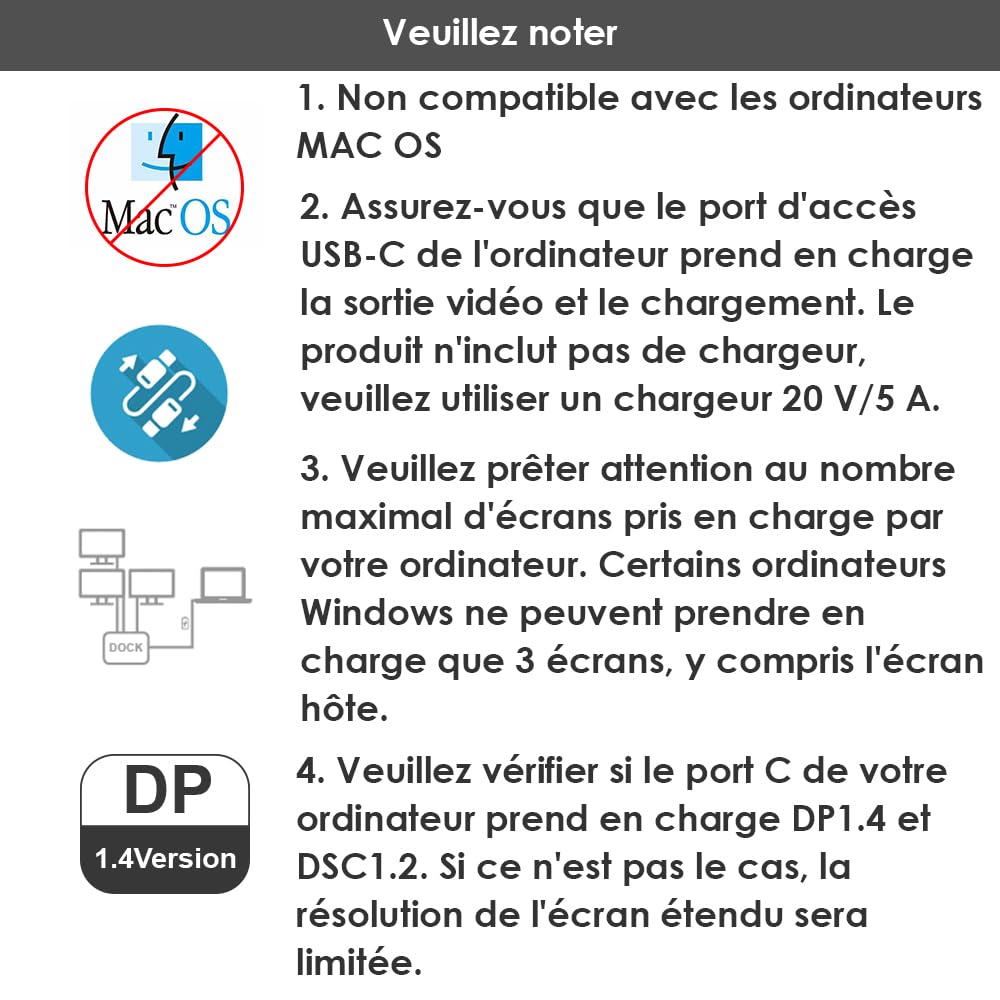 WAVLINK Station d'accueil pour Ordinateur Portable, Station d'accueil Displayport avec Double DP, HDMI, 100W PD in, 10Gbps USB A/C, 2.5G Ethernet Port pour Dell/HP/Lenovo etc