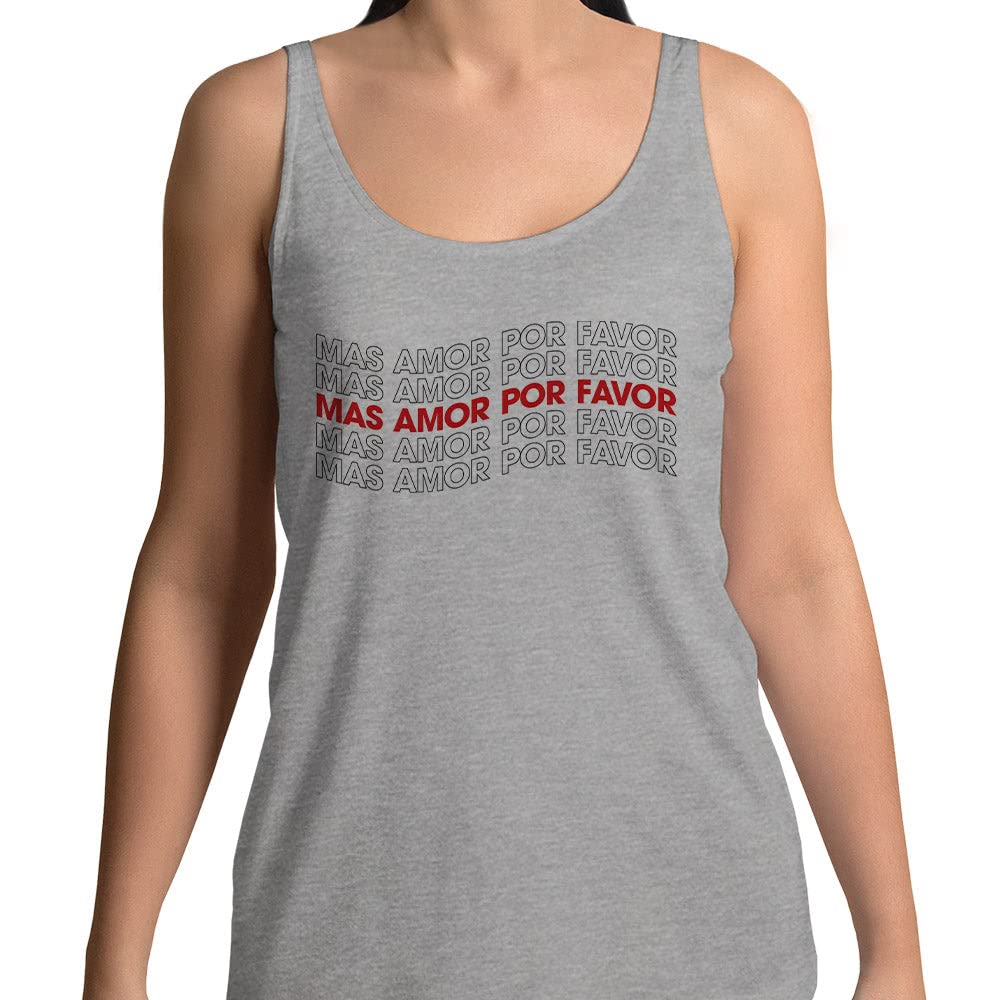 Mas Amor Por Favor Tank Top Unisex Medium Grey