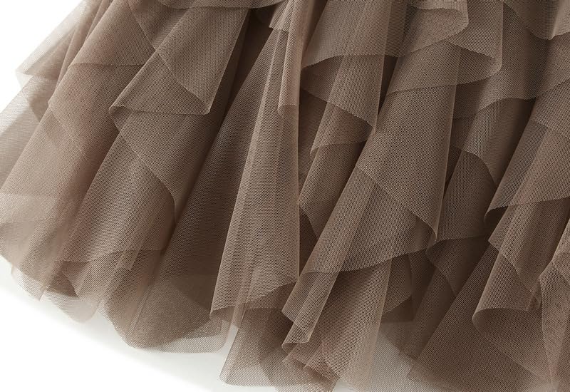 Womens Tutu Tulle Skirts Mini Ruffle A-Line High Waisted Mesh Tiered Layered Skirt4