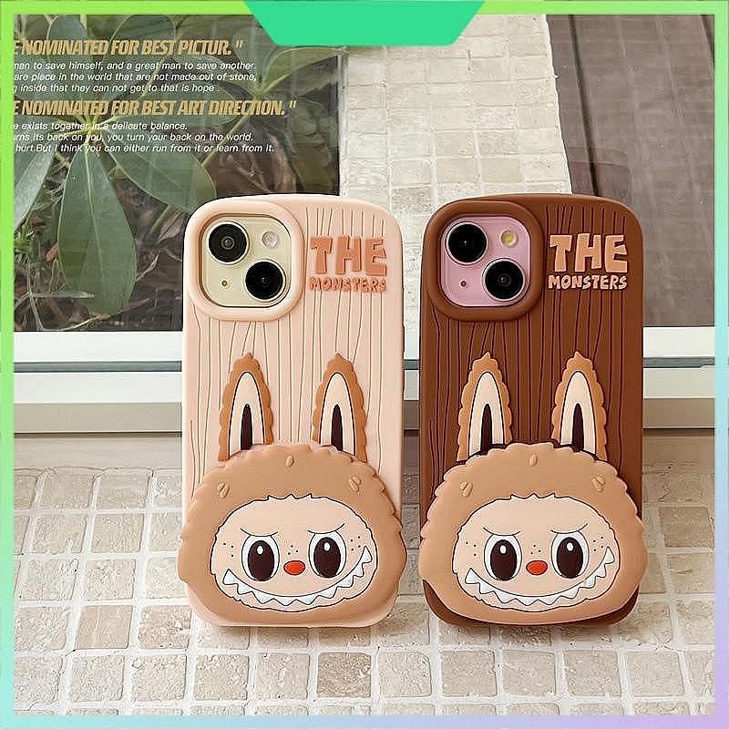 Image of COVERLY for iPhone 15 3D The Monster Mirror Cartoon Stand Case,Premium Silicone Case Full Protective Cute Bear Love with Phone Holder Cool Makeup Mirror Cute Kawaii Aesthetic Cover for Apple iPhone 15