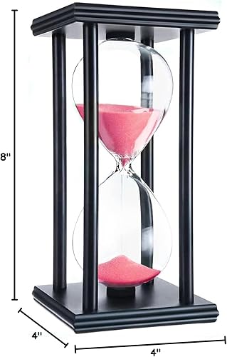 Miniatura 5 de hourglas - Temporizador de arena de 3060 minutos, decoración de escritorio, reloj de arena, ampulheta (5.5 pulgadas, arena negra) (arena azul, 5.5