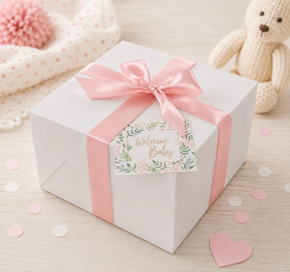 Windeltorte CAKEBOX für Mädchen rosa | Geschenk für Mädchen zur Geburt Babyparty Babyshower (rosa)