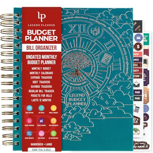 Legend Budget Planner & Monthly Bill Organizer with Pockets –