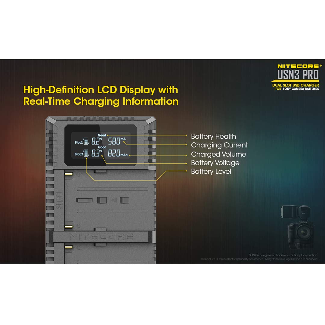 Nitecore USN3 Chargeur USB Double Fente