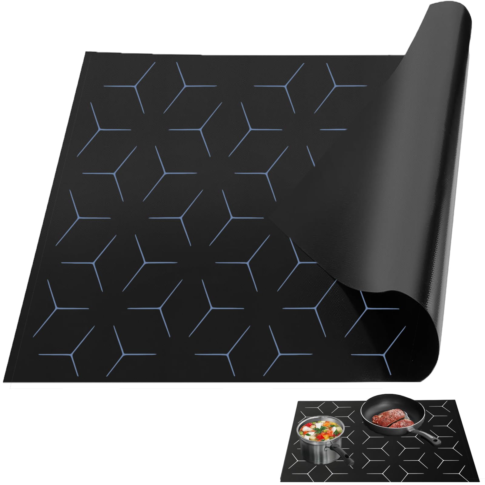 Protective Mat for Induction Hobs, Heating, Plate Protection Reusable Protective Mat, Multifunctional Fiberglass Protective Mat